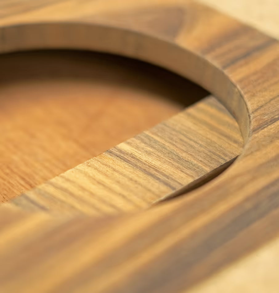 Close-up of turned walnut